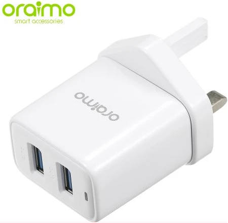 Oraimo Phone Charger UK Dual USB OCW-U63D White
