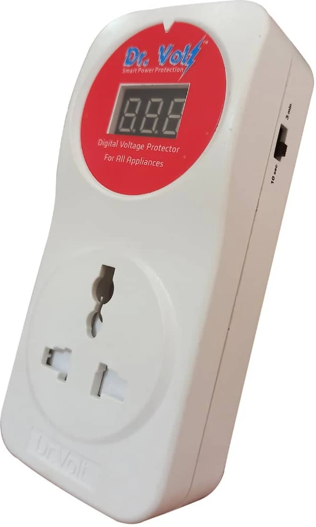 Dr. Volt 13 Amps Power Surge Protector With Digital Display IQ-PG13A-DG, For TVs, Fridges, Laptops, Freezers & More - White