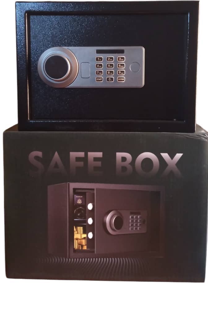 Digital Electronic Safe Box EA20 Number & Key Lock/Unlock Security Safes Mini Electronic Password Deposit Box with Keypad for Office Hotel Business Jewelry Cash Money Valuables Storage- Multicolor