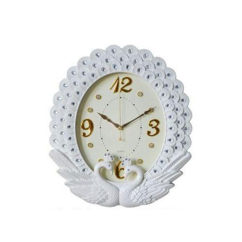 Peacock Silent Stylish Wall Clock - White