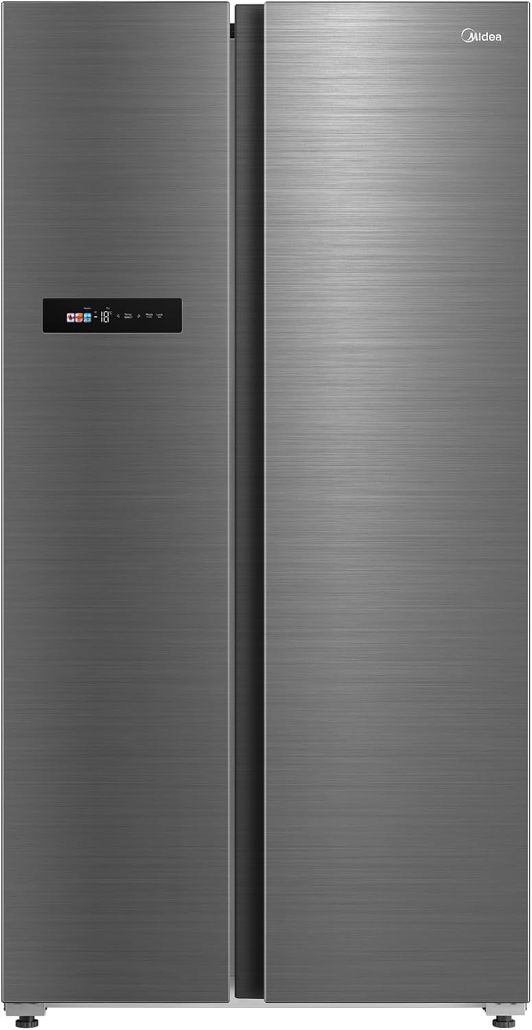 Midea 791L Side by Side Fridge, MDRS791MIC46, (Net 592L,379L Fridge+213L Freezer) Total No Frost, Inverter Compressor, LED Display - Inox