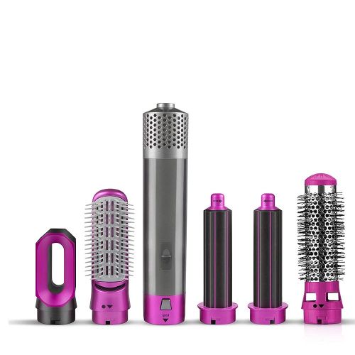 5 In1 Professional Hair Dryer Brush Automatic Curling Iron Hair Straightener Comb Hair Styling Tools Blow Dryer - Multi-colours
