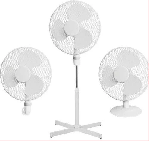 Logik 3-In-1 Combination Fan (Wall Fan, Pedestal Fan, Desk/Table Fan) - White
