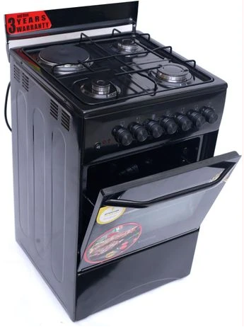 Blueflame C5031E-B- 3 Gas + 1 Electric Plate Gas Cooker & Oven 50*50Cm - Black