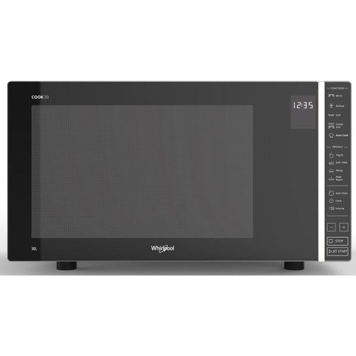 Whirpool 30L Countertop Microwave Oven with 1400 Watt Cooking Power Grill With 4 Defrost Programs, Yogurt Function And Dough Rising Auto Cook Auto Clean Keep Warm Function AirFry- Black, Silver