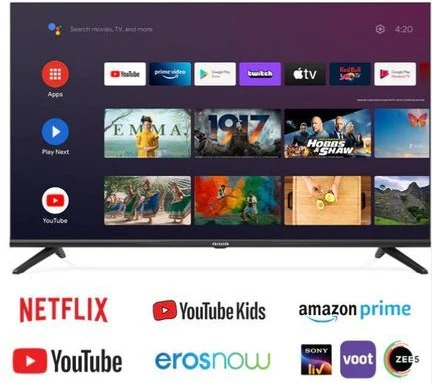 Aiwa 85-Inch UHD 4K Web OS Smart TV WS-858S, Frameless, Youtube, Netflix, Prime Video, USB, Bluetooth, HDMI, Inbuilt Free To Air Decoder - Black