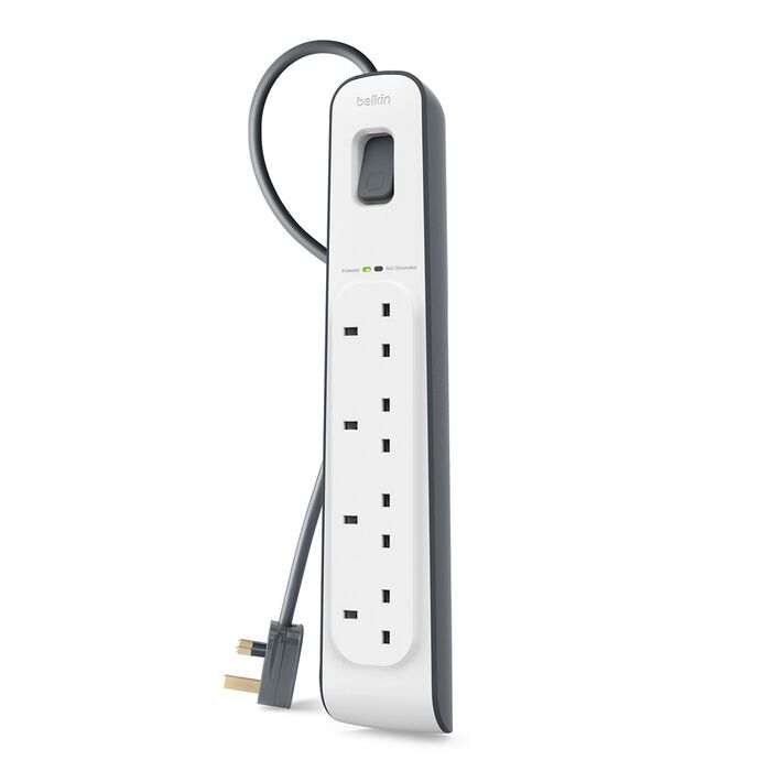 Belkin 4 Outlets 2M Surge Protection Strip Power Extension Cable