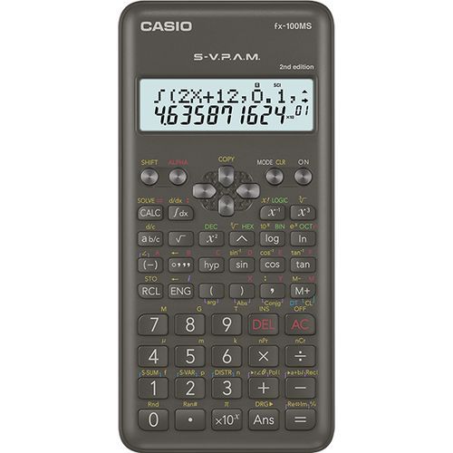 Casio FX-100MS Original Non-Programmable Scientific Calculator, 300 Functions and 2-line Display, Black
