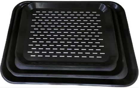 3 PCS Of Rubber Non-slip Serving Trays Platters- Multi-colours