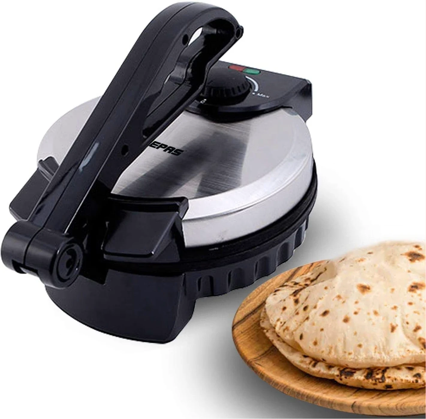 Geepas GCM5429 8" Chapathi Maker - Non-stick Coating with Thermostat Control