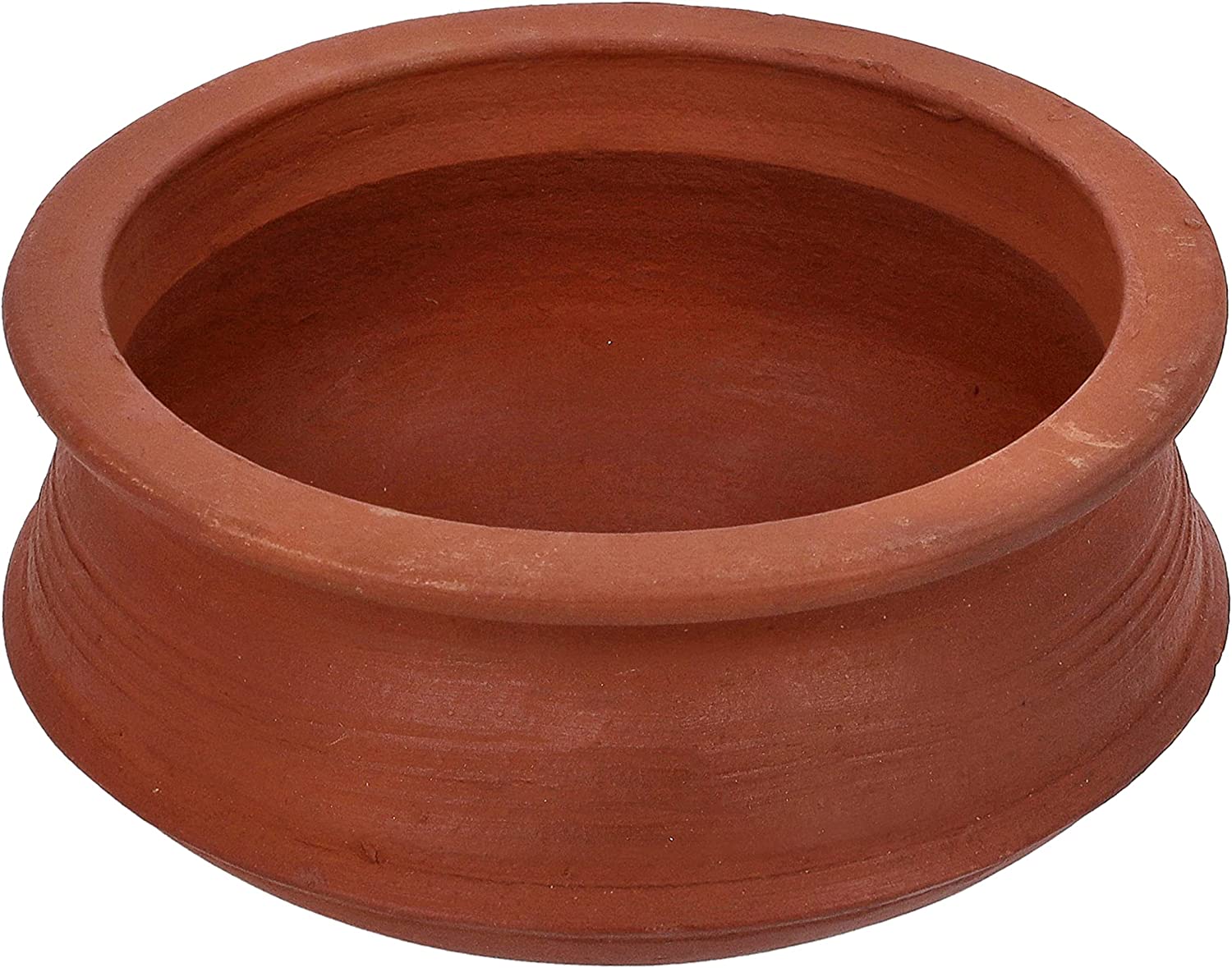 Royalford Deep Fish Curry Pot, 100% Natural Clay, Rf10577 Handmade Clay Cookware Non-Toxic Eco-Friendly Can Be Used On Gas Stove Or Open Fire , Red