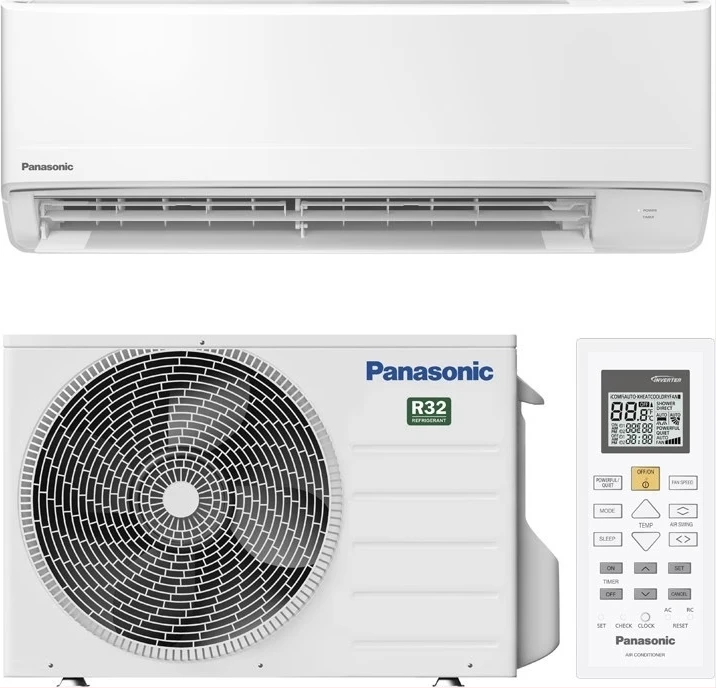 Panasonic 18000 BTU Wall Split Air Conditioner AC R410 Gas, Turbo Cooling, Dehumidification, Auto Restart, Eco Mode & Timer - White