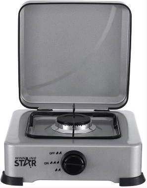 Winningstar Single Burner Gas Stove Cooker Plate With Automatic Ignition -Grey