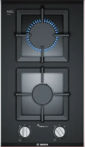 Bosch PSB3A6B20 2 Gas Hob - Domino Gas 2 Hobs - Black