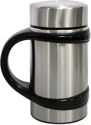 Zego Hot & Cold Vacuum Cup, 480ml - Silver, Black