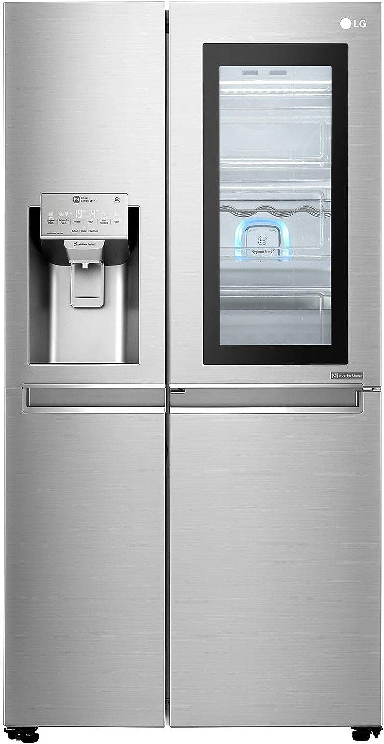 LG 668 Litres Side by Side Refrigerator with InstaView Door in Door, Shiny Steel - GR-X257CSAV