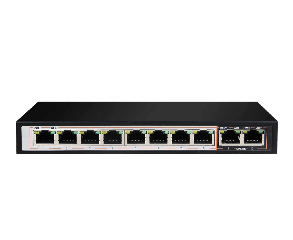 D-Link 8GE PoE+ 2GE Uplink 250m PoE Switch, 8 10/100/1000 Mbps Gigabit Ethernet Ports 2 10/100/1000 Mbps, Uplink Port 120watts Available, PoE Flow Control For Protection Against Data Loss, Maximum dis