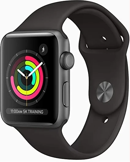 New Apple Watch Series 3 (GPS, 42mm) - Space Grey Aluminium Case with Black Sport Band