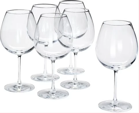 6 Pieces Of Big Wine Glasses - Colorless