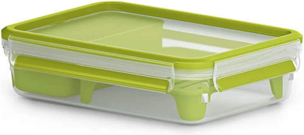 TEFAL Masterseal Food Keeper 1.2 Litre Brunch Box, Green, Plastic, K3100312