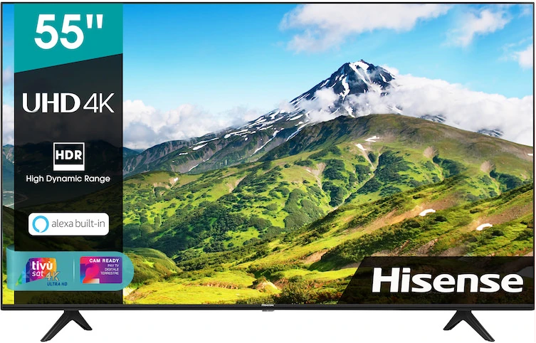 Hisense 55 - Inch 4K UHD Smart TV 55A7H Google TV, A7 Series, with Dolby Vision HDR, DTS Virtual X, Youtube, Netflix, Disney +, Freeview Play and Alexa Built-in, Bluetooth and WiFi - Black (3YRs WRTY)