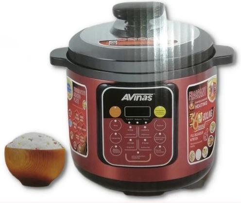 AVINAS 6L Electric Rice Pressure Cooker Saucepan Steamer-Maroon