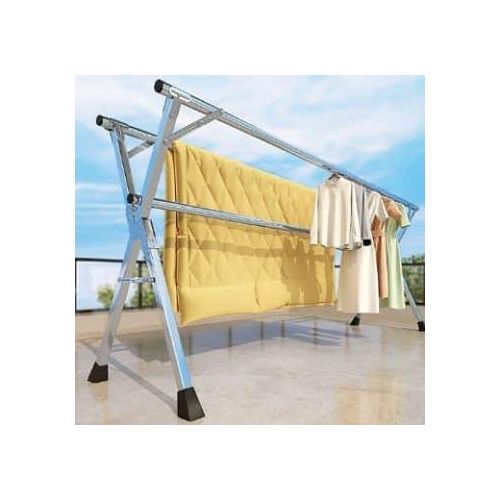 Outdoor Clothes Foldable Laundry Drying Rack, Portable Free-Standing Large Drying Rack, Collapsible Garment Rack, Portable Garment Rack with 20 Windproof Holders