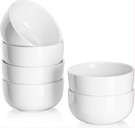 6 Pieces of Soup & Cereal Bowls - White