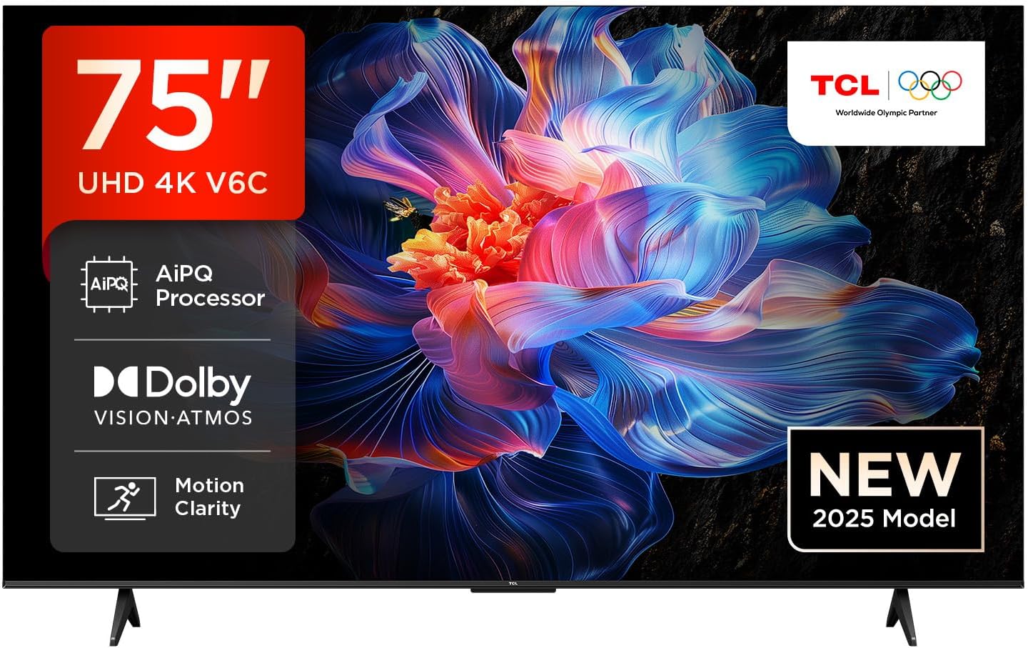 TCL 75 Inch UHD 4K HDR Google TV 75P755; 120Hz Refresh Rate, Smart Android LED TV, HDR10+, Motion Clarity, UniBody Design, Bluetooth, Youtube, Netflix, Prime Video, Google Play, Chromecast Built-In, W