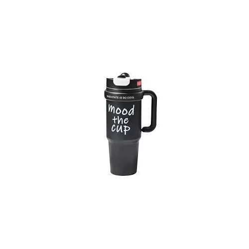 Mood The Cup Insulated Thermos Water Bottle, 900 ml, Stainless Steel Tumbler Travel Mug with Handle and Lid 2 Straw, Double Insulated Water Cup 100% Leak Proof for Office & Gym
