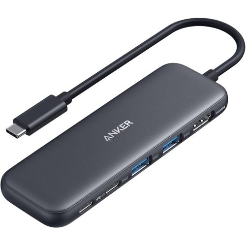 Anker 332 USB C Hub, 5-in-1 USBC to HDMI Splitter with 4K Display, 1 x Powered USB-C 5Gbps & 2×Powered USB-A 3.0 5Gbps Data Ports for MacBook Pro, MacBook Air, Dell and More
