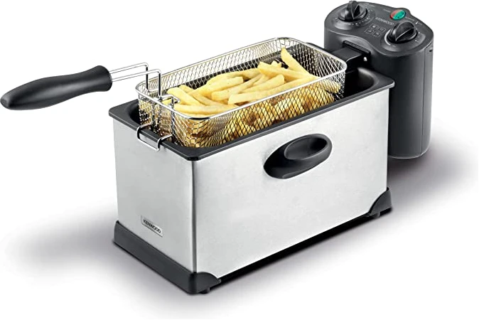 Kenwood Deep Fryer 3L 2000W With View Window And Stainless Steel Lid For Home, Kitchen And Restaurants Dfm50 Silver/Black