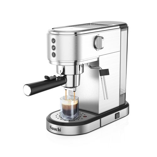 Saachi 3 In1 20 Bar ULKA Pump 1L 1350 W Electric Espresso Coffee Maker Machine- Silver
