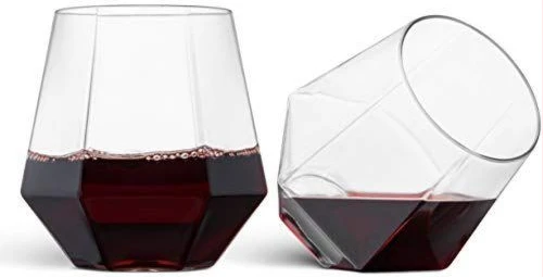 6 Pieces Of Diamond Wine Juice Cup Glasses - Colorless