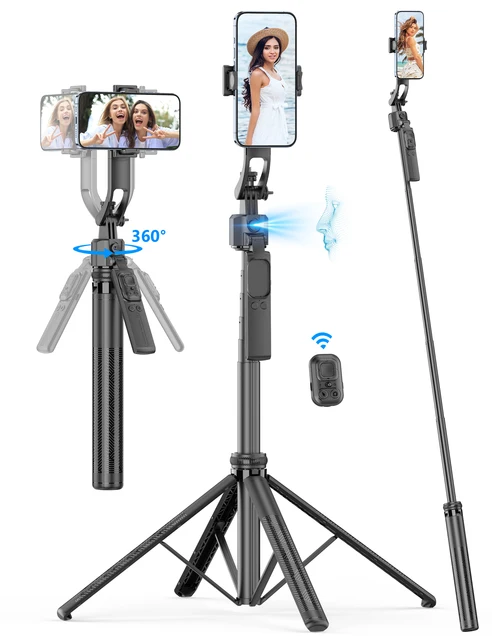 C17 AI Face Tracking Gimbal Quadrapod Max 1.6m 360 Degree Rotation Stable Selfie Stick for Mobile Phone Sports Digital Camera