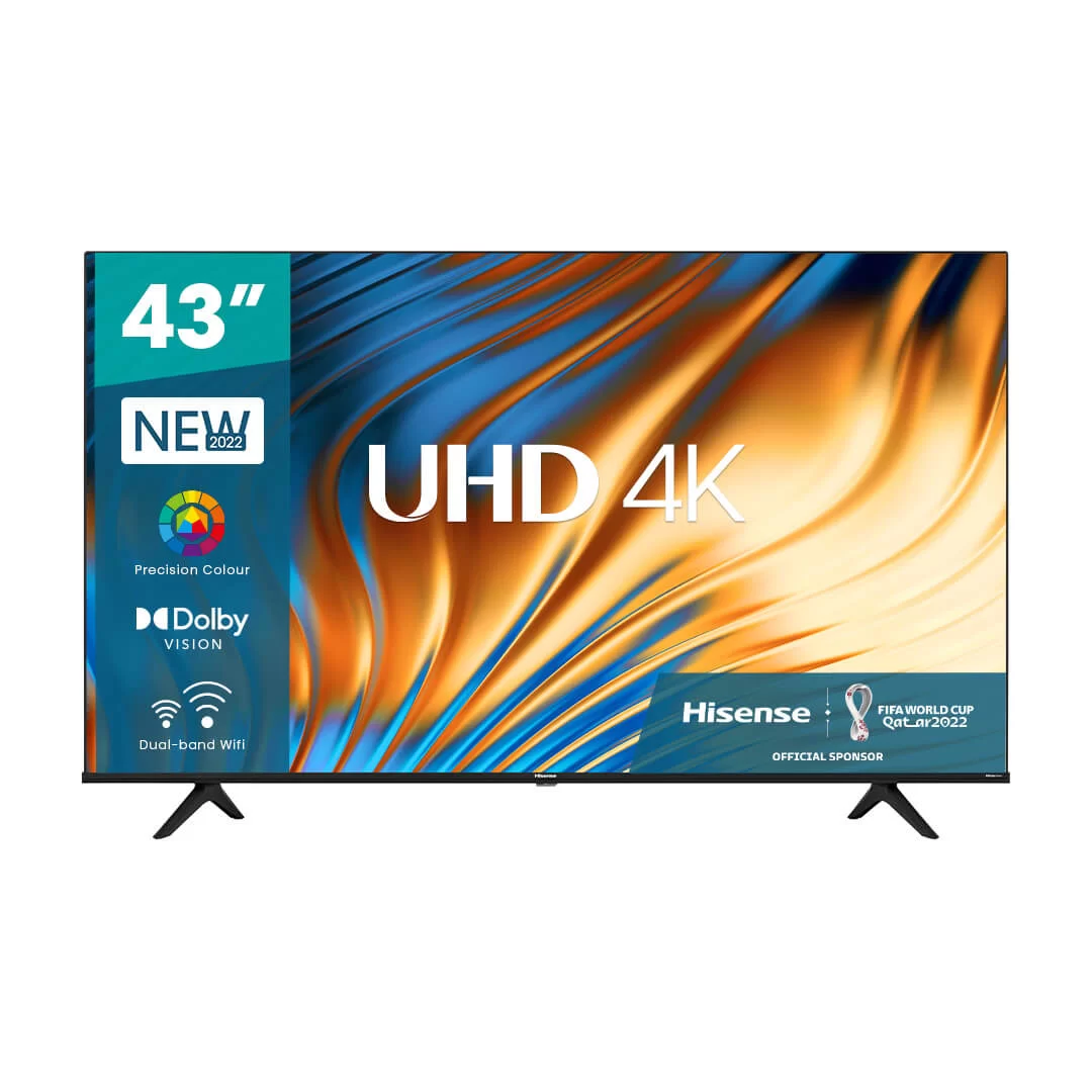 Hisense 43 - Inches UHD 4K Premium A6 Series Bluetooth, HDMI, USB, Youtube, Netflix, WiFi, Frameless Smart TV – Black (3YRs WRTY)