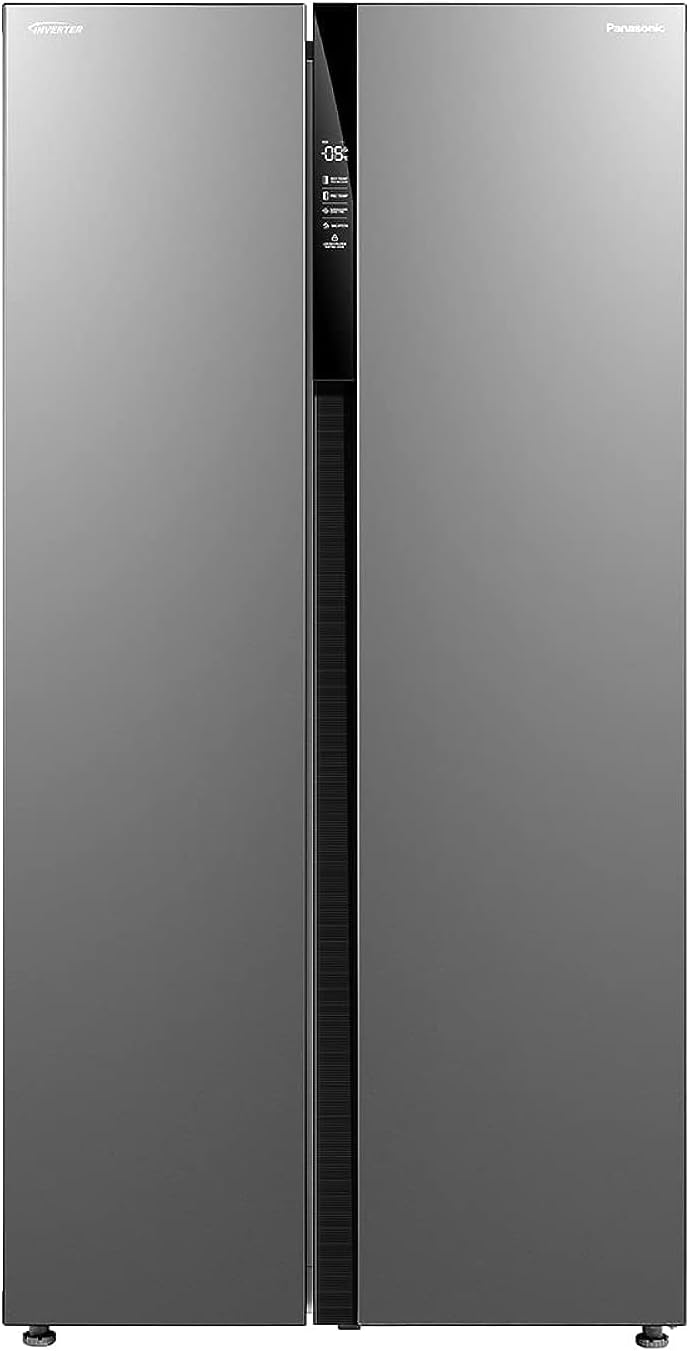 Panasonic 700 Liters, Side By Side Refrigerator, Stainless Steel Finish- NR-BS703MSAS, (Net 527L) Inverter Compressor, Touch Control Panel, Dual Crisper, Frost Free - Inox