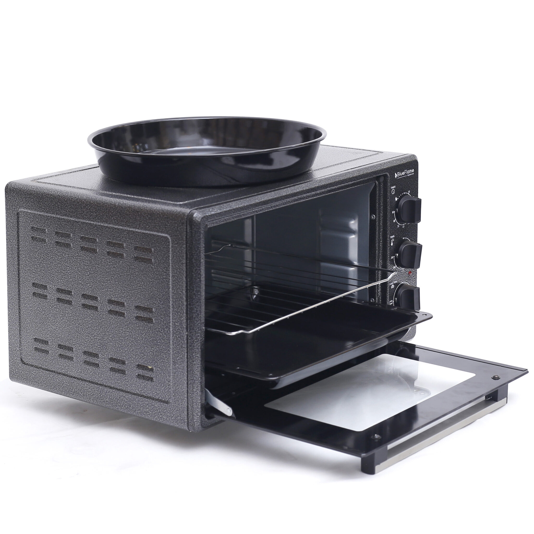 Blueflame 45 Liters Electric Mini Oven, Thermostat, 2 Trays With Lamp, Up And Down Heating Function 35302 – Black