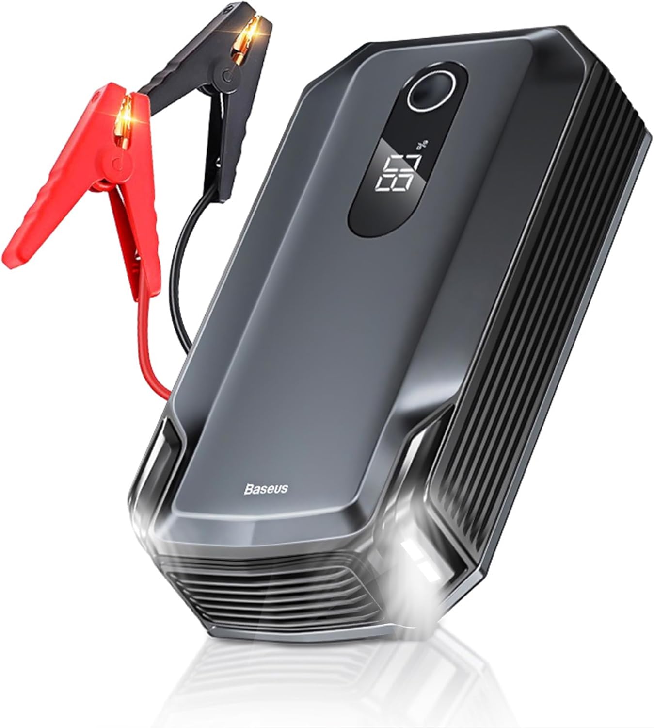 Baseus Super Energy Max Car Jump Starter, Digital Display 2000A Peak Current 20000mAh Battery Charger 12V (8.0L Gas or 4.0L Diesel) with Jumper Cables
