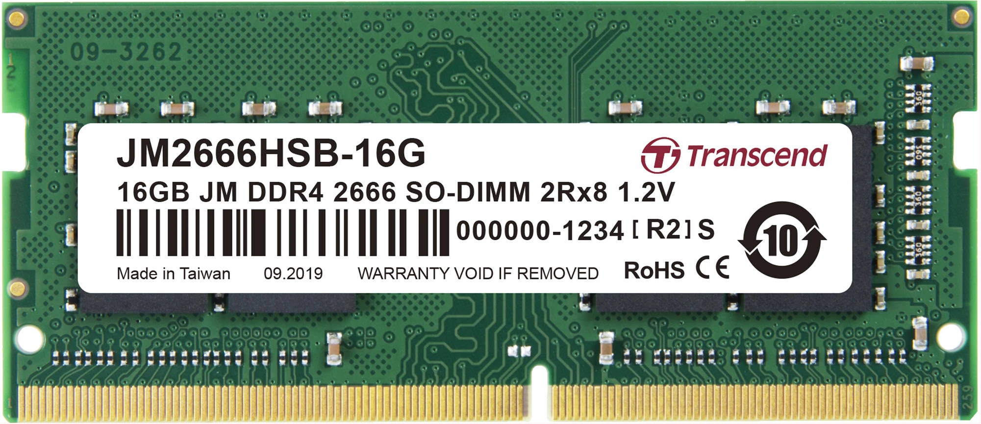Transcend 16GB DDR4 2666 RAM - Green