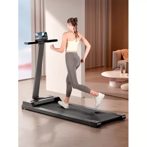 Under Desk Treadmill, Portable Treadmill, Folding Walking Running Pad w/Remote Control APP Controlled Bluetooth Speaker LED Display Jogging Walking for Home Office Installation-Free, Max load 243LBS -