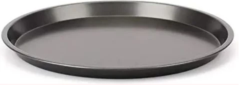 Non-Stick Pizza Steel Baking Round Oven Tray Pan, 30cm-Black