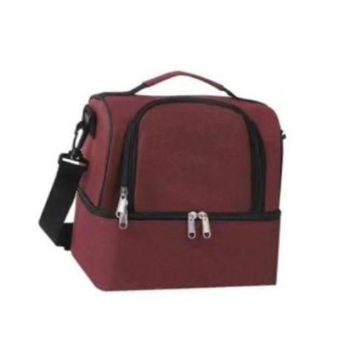 Portable Insulated Lunch Bag Food Thermal Box Picnic Cooler Bag Insulated Case Durable Waterproof Office Lunch Box Bag Shoulder Strap Organizer- Multicolor