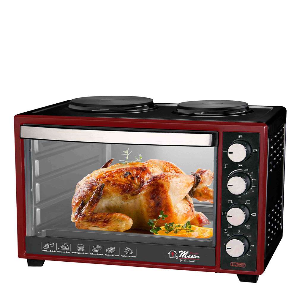 Electro Master EM-EO-1144-35HPR 35L Oven With Hot Plate - Black/Maroon