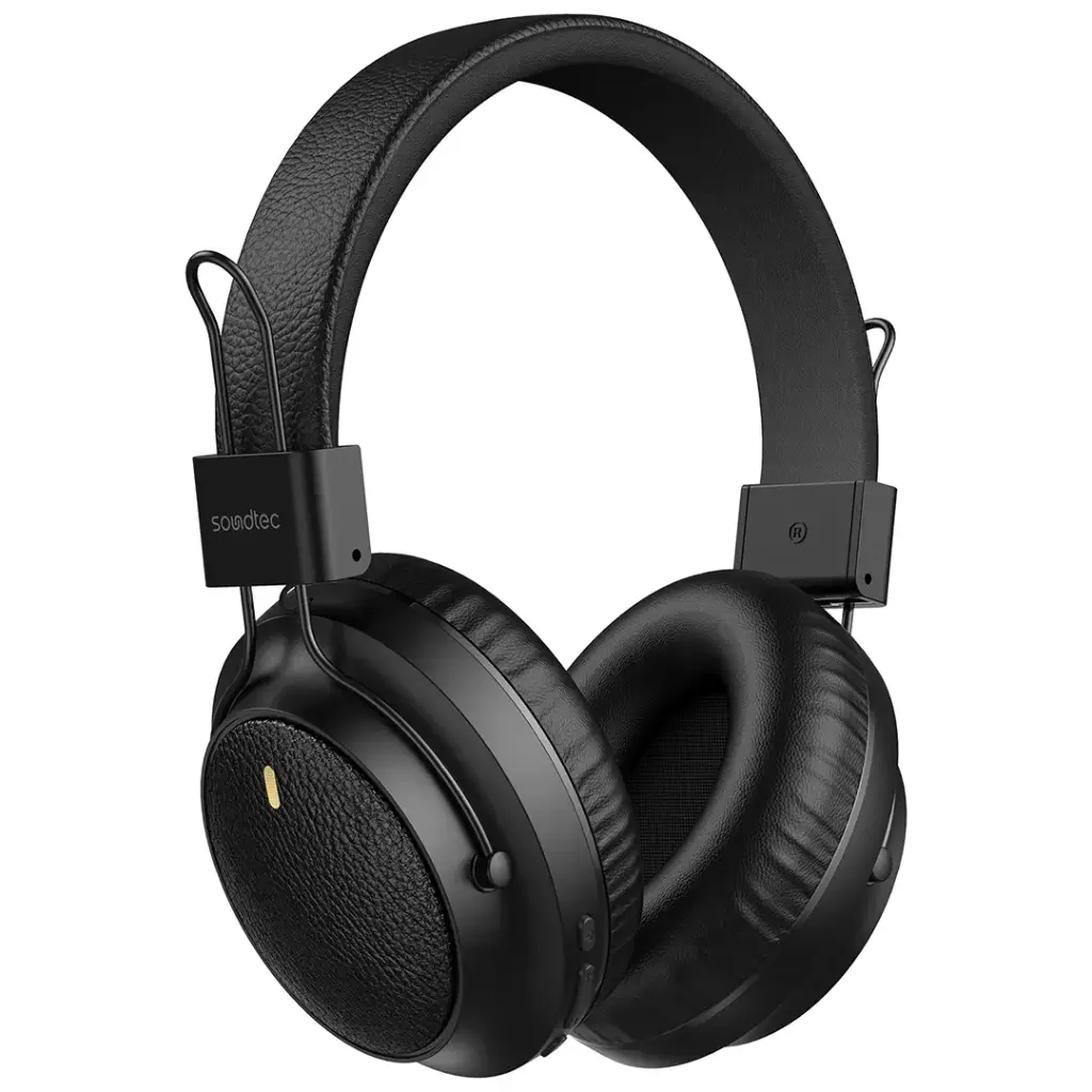 Porodo Soundtech Wireless Headphones with Leather Finish and Stereo Sound