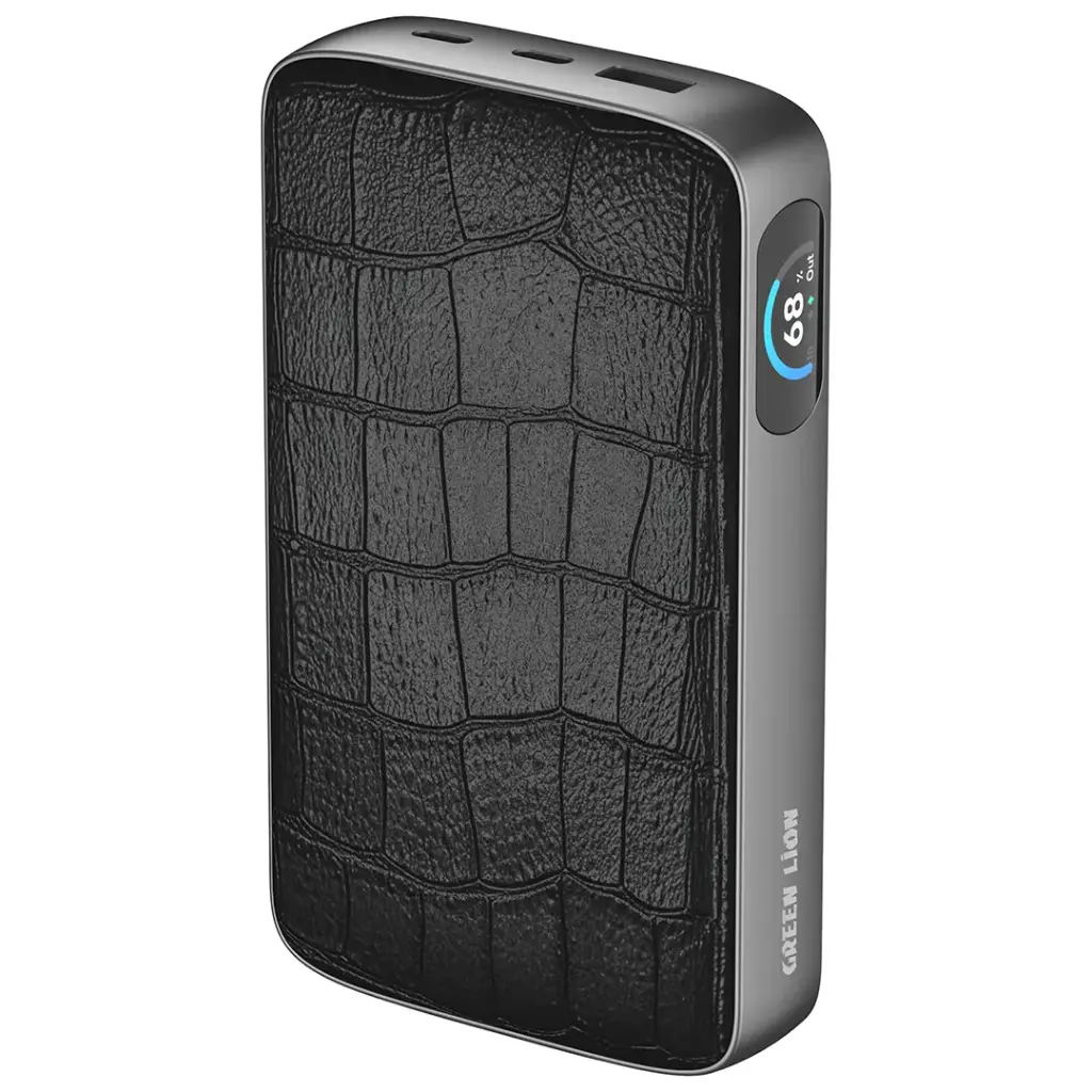 GREEN LION VALMONT 20000 mAh Power Bank PD 100W & QC 16W with TFT Real Time Digital Display / Dual Type-C & USB-A Ports /Fast Charger Powerbank 20000mAh- Black
