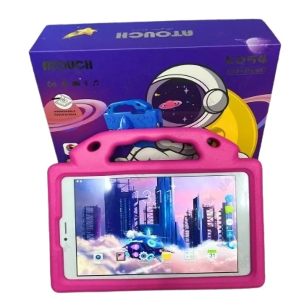 Atouch New Arrival KD54 8 Inch 8GB RAM 256GB ROM Early Education Learning Tablet for Children Kids with Small Toys - Orange