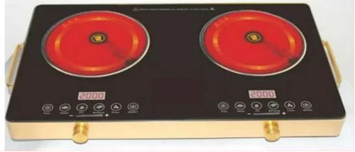 2 Burner Infrared Ceramic Induction Cooker Hot Plate Stove -Black