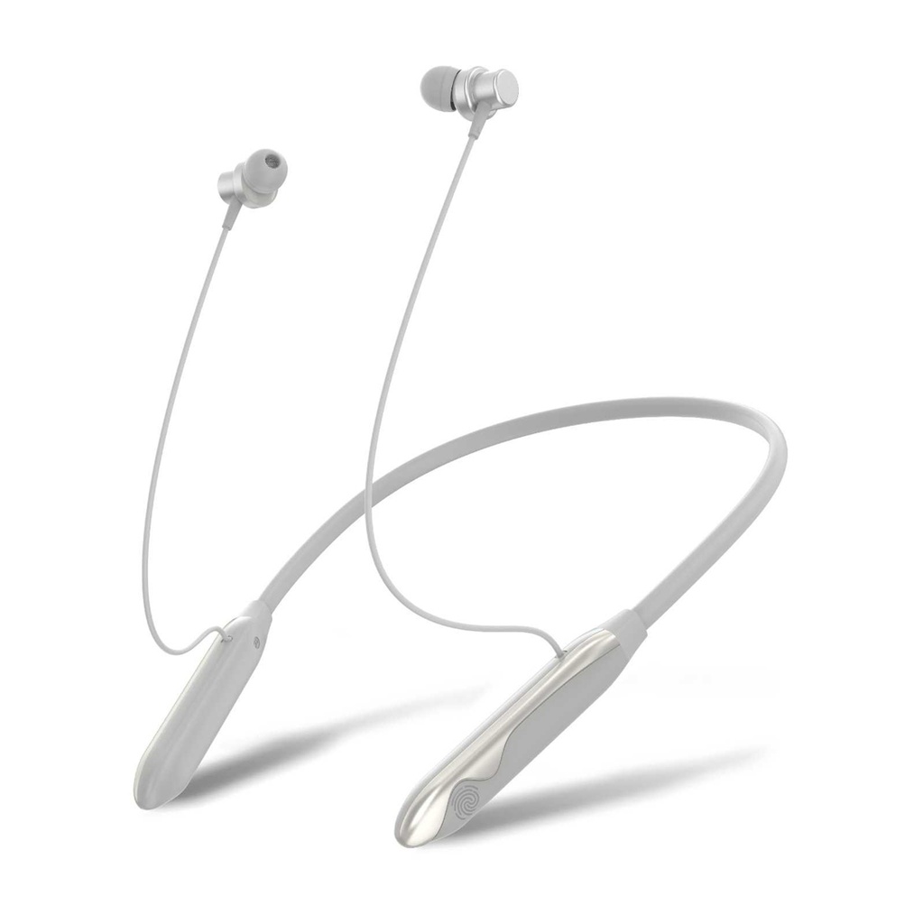 Green Lion Larissa Wireless Neckband Headphones, Control Buttons, Built-In Microphone, 12M Transmission Range, Bluetooth V5.0, 15H Play Time, 1.3H Type-C Recharge Time, Durable Material - Grey