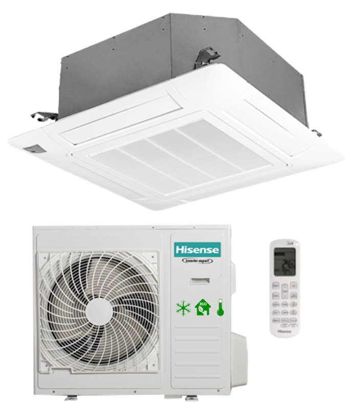 Hisense 24000 BTU Cassette Air Conditioner, Ceiling Air Conditioner - White (3YR WRTY)